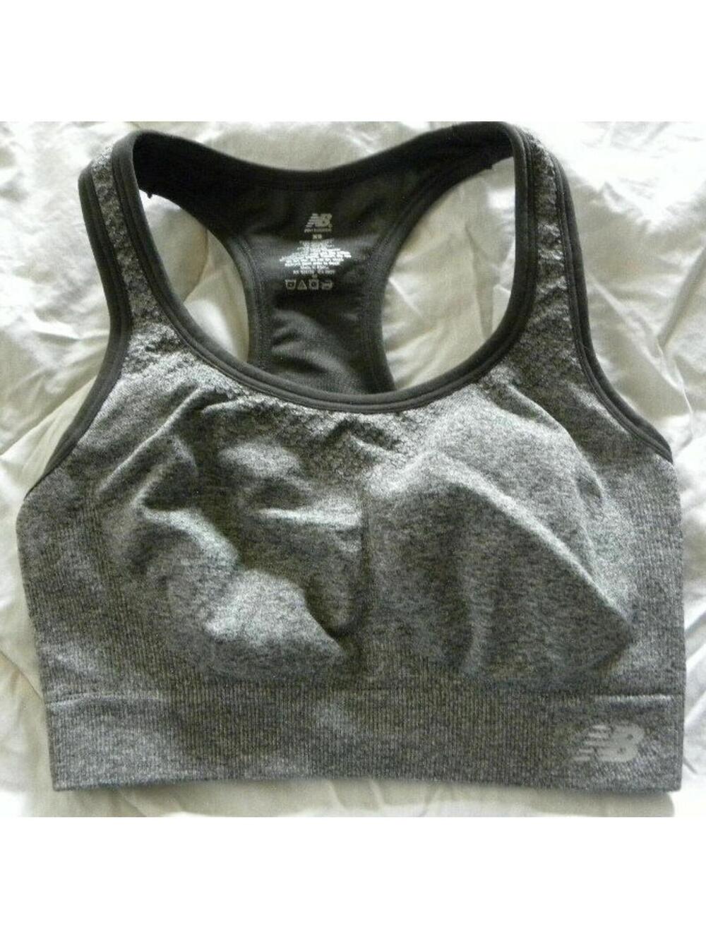 New Balance Sports Bra Gray Racerback Active Wear Sport Size XS